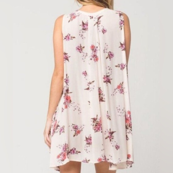 Free People Tree Swing Sleeveless Tunic Dress | Pink & Purple Floral | Women’s S - Picture 3 of 12